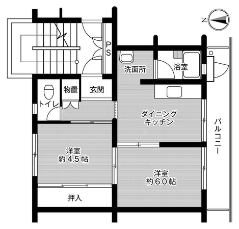 ビレッジハウス伊万里1号棟 (507号室)の物件間取画像